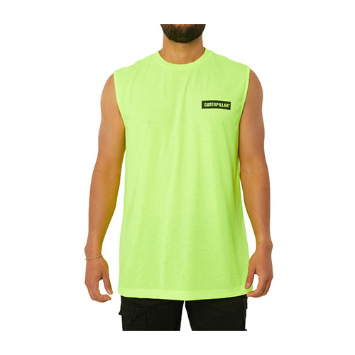CAT Mens Icon Muscle Tee (1510493.12130) Hi-Vis Yellow S