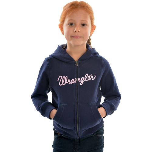 Wrangler Girls Logo Zip Up Hoodie (XCP5700502) Navy [SD]