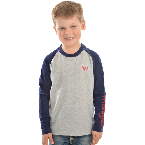Wrangler Boys Sleeve Logo Raglan L/S T-Shirt (XCP3570501) [SD]