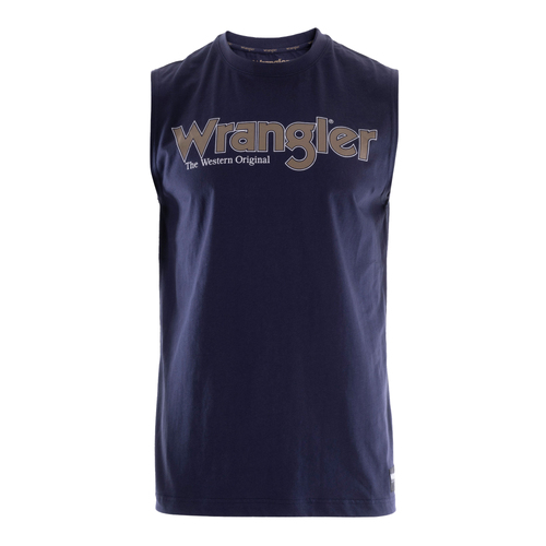 Wrangler Mens Ryder Logo Muscle Tank Top (XCP1572969) Navy M [SD]