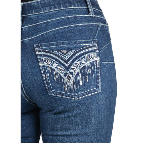 Wrangler Womens Windsong Q-Baby Booty Up Jeans (XCP2250899) Marine Blue 0