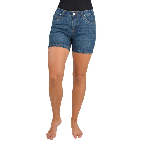 Wrangler Womens Q-Baby Booty Up Ultimate Shorts (XCP2336589) Mid Town Blue 0