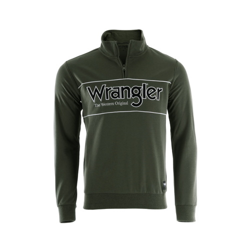 Wrangler Mens Ryder Logo 1/4 Zip Pullover (XCP1573972) Cypress M [SD]