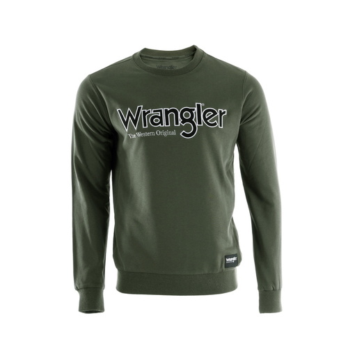 Wrangler Mens Ryder Logo Crew (XCP1562972) Cypress S [SD]