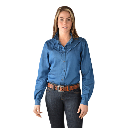 Wrangler Womens Hadley L/S Shirt (X3W2139958) Chambray 12 [SD]