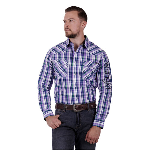Wrangler Mens Anthony L/S Shirt (X3S1111973) Blue/Multi S [SD]