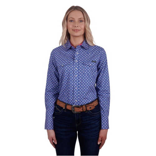 Wrangler Womens Karla L/S Western Shirt (X4W2127055) Blue 8
