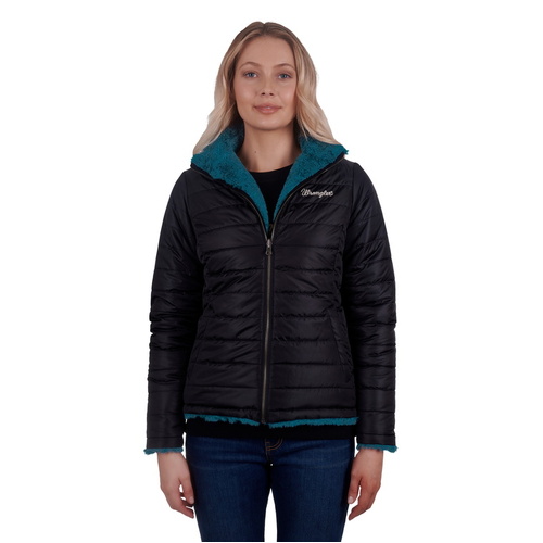 Wrangler Womens Montana Reversible Jacket (X4W2790097) Black XS