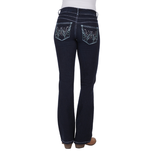 Wrangler Womens Mid Rise Booty Up Jeans, 34Leg (XCP2246592) Jewel Blue 3x34 [SD]