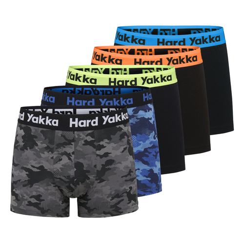 Hard Yakka Mens 5 Pack Cotton Trunks (Y26578)  S