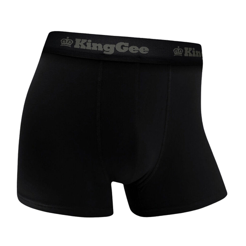 KingGee Mens Bamboo Trunks - 3 Pack (K19005) Black S