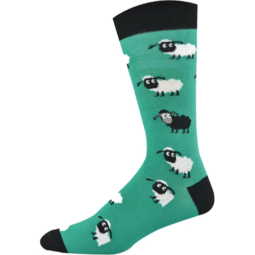 Bamboozld Socks Mens Sheep Bamboo Socks (BBS17SHEEPR) Green/Black 7-11