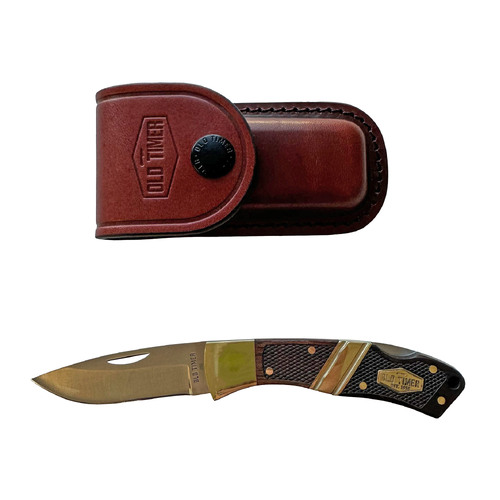 Schrade Mountain Beaver JR. - 28OT 65mm with Leather Pouch (3828OT)