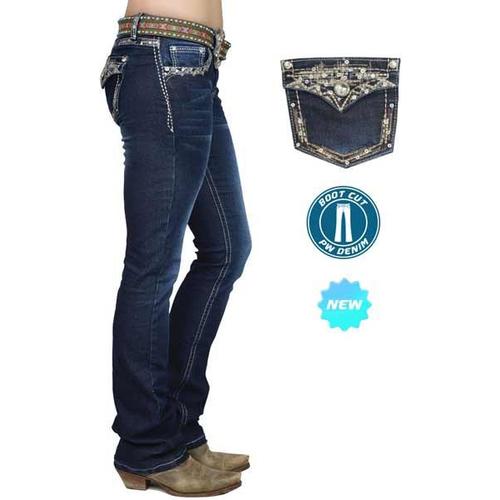 Pure Western Womens Taylor Bootcut Jeans - 34 Leg (PCP2207130) Midnight 6x34L
