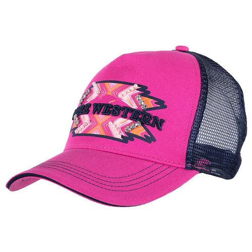 Pure Western Womens Laylah High Profile Trucker Cap (P3S2989CAP) Pink OSFM [SD]