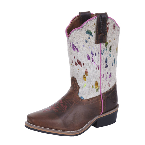 Pure Western Childrens Callie Boots (P4W78105C) Dark Tan/Rainbow J10