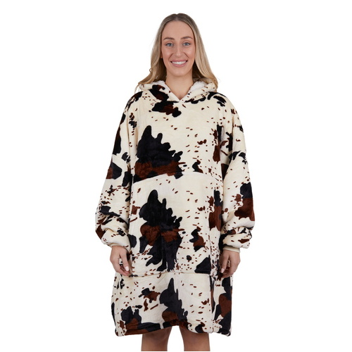 Pure Western Adults Cow Print Snuggle Hoodie (PCP2933SNU) Multi One Size