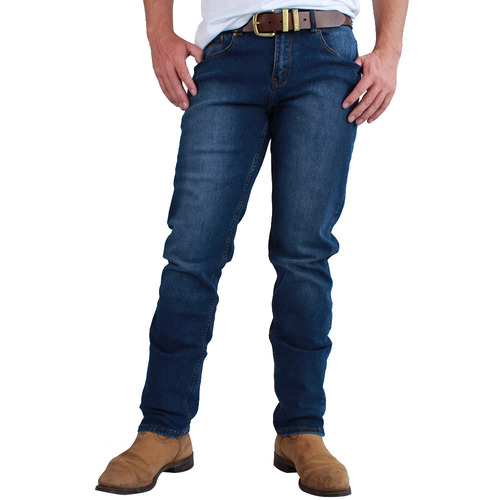 Ringers Western Mens Burke Classic Fit Slim Leg Jeans (117108002) Mid Blue