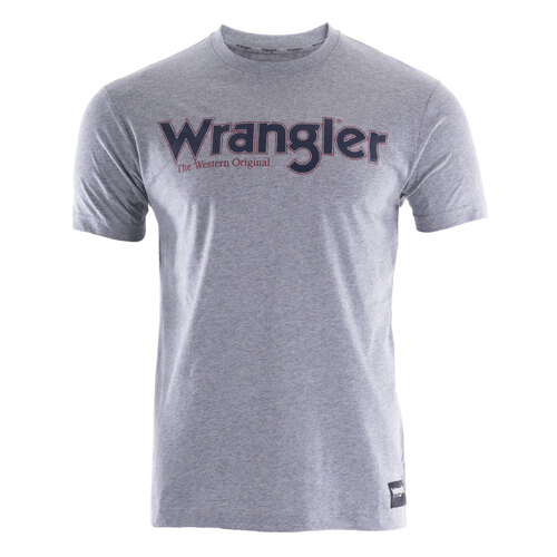 Wrangler Mens Ryder Logo S/S Tee (XCP1557969) Grey Marle S