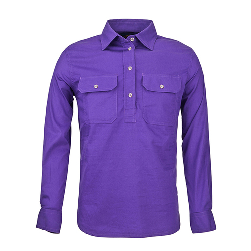 Ritemate Childrens Pilbara Closed Front Shirt (RM400CF) Purple 0