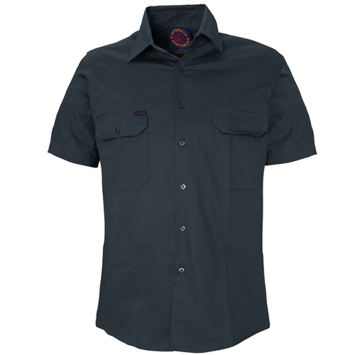 Ritemate Mens Open Front Heavy Weight S/S Work Shirt (RM1000S) Bottle S