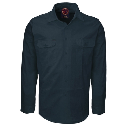 Ritemate Mens Open Front Heavy Weight L/S Work Shirt (RM1000) Bottle S