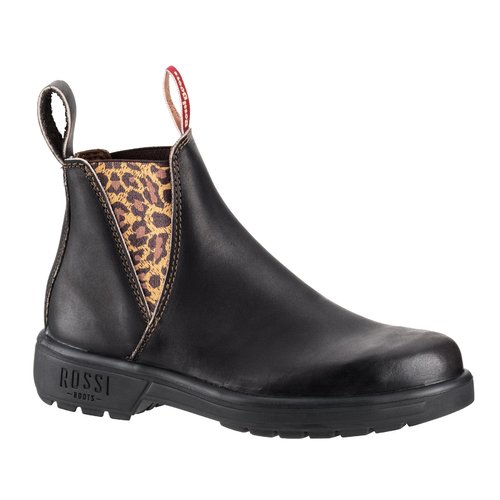 Rossi Womens Musk Endura Leopard Elastic Sided Boots (343) Claret 4 [AD]