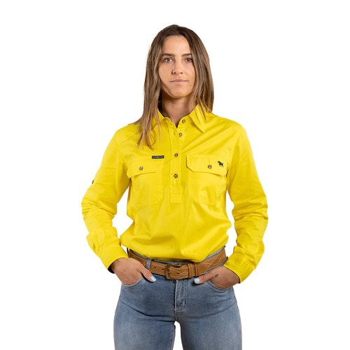 Ringers Western Womens Pentecost River Half Button Work Shirt (171210002) Lemon 8 [SD]
