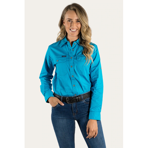 Ringers Western Womens Pentecost River Full Button Work Shirt (171210001) Turquoise 16 [GD]