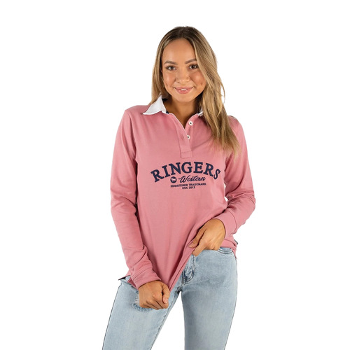 Ringers Western Womens Portland Rugby Jersey (220246RW) Rosey Pink 8 [GD]