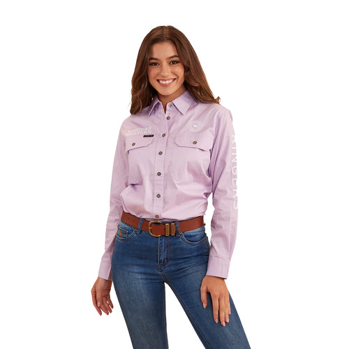Ringers Western Womens Signature Jillaroo Full Button Work Shirt (218110002) Lavender 6 [GD]