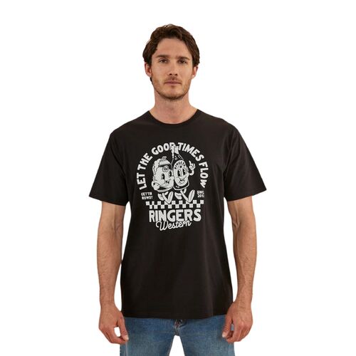 Ringers Western Mens Good Life Loose Fit S/S Tee (122117RW) Black S [GD]