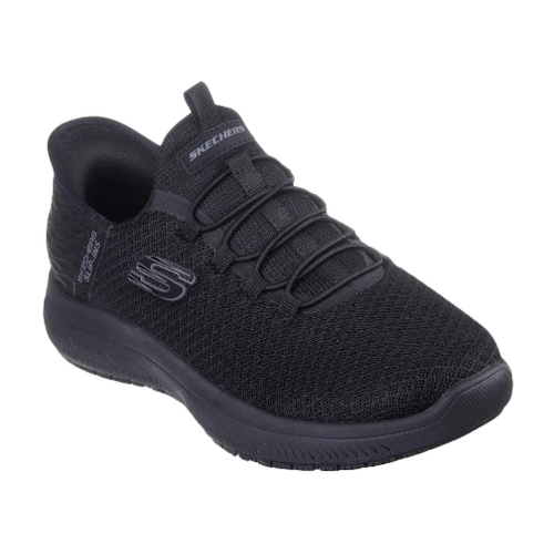 Skechers Womens Summits Slip Resistant Enslee Shoes (108144) Black/Black 6