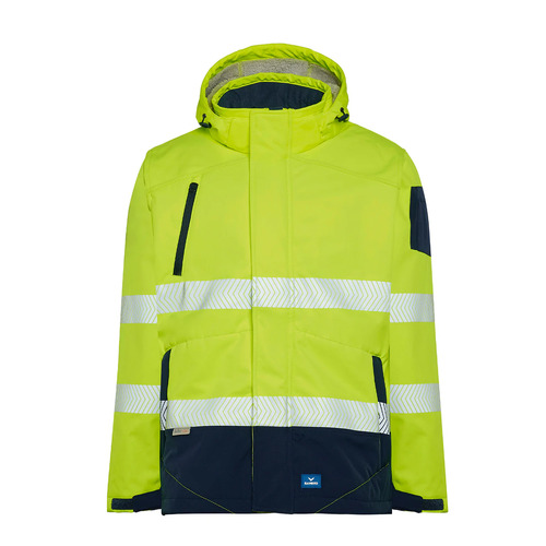 Rainbird Mens Hi Vis Jones Softshell Jacket (8634) Fluoro Yellow/Navy XS [CW]