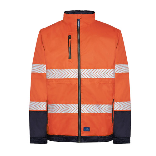 Rainbird Mens Cahill Hi Vis Jacket (8677) Fluoro Orange/Navy XS
