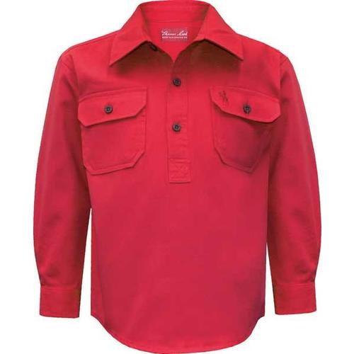 Thomas Cook Childrens Heavy Drill 1/2 Button L/S Shirt (TCP7100163) Tomato 2