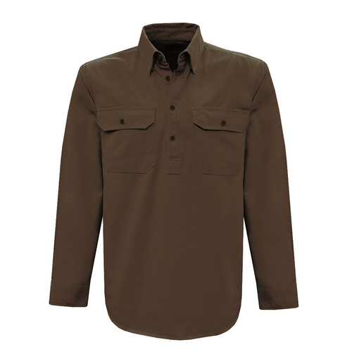 Thomas Cook Heavy Drill 1/2 Button L/S Shirt (TCP1120163) Khaki XXS