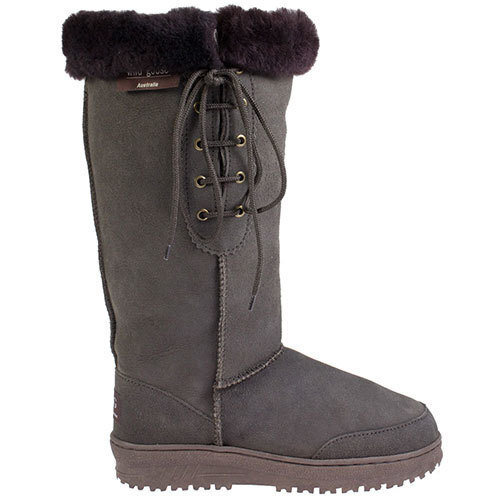 Wild Goose Premium Lace Up Long Sheepskin Ugg Boots (UB-532) Chocolate 13M/15W