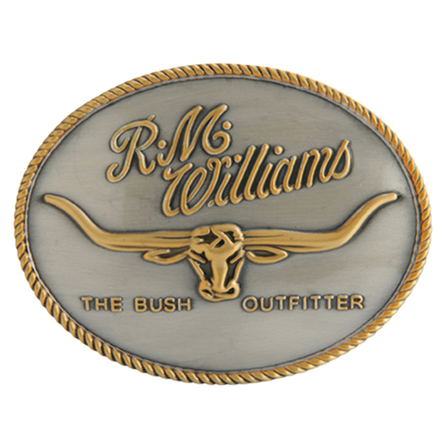 R.M.Williams Trophy Belt Buckle (CG219) Silver/Gold