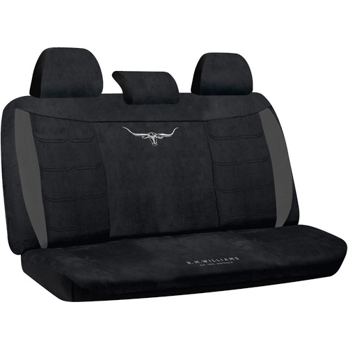 R.M.Williams Longhorn Velour Rear Seat Cover (VLRMW16BLK06) Black