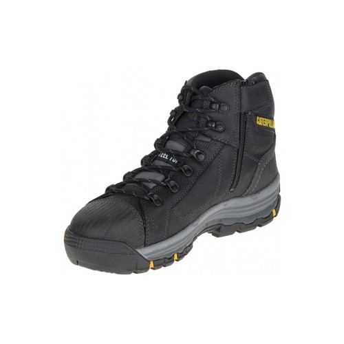 CAT Mens Convex Zip Sided Safety Boots (P720055) Black 7