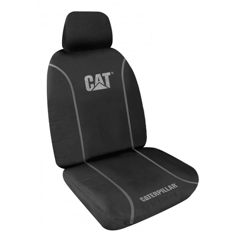 CAT Canvas Car Seat Covers Checkerplate Design (PCCATCHP30) Black