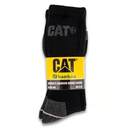 CAT Womens 3 Pack Bamboo Socks (P135300.010) Black 3-8