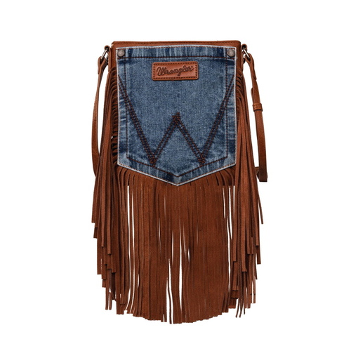 Wrangler Womens Fringe Pocket Crossbody Bag (X4W2957BAG) Tan