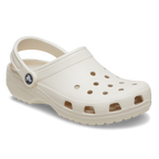 A single Crocs Unisex Classic Clog (10001-2MC) in Frappe by Crocs, featuring ventilation holes, textured sole, and a back strap, is shown on a white background—ideal unisex clogs for comfort seekers.