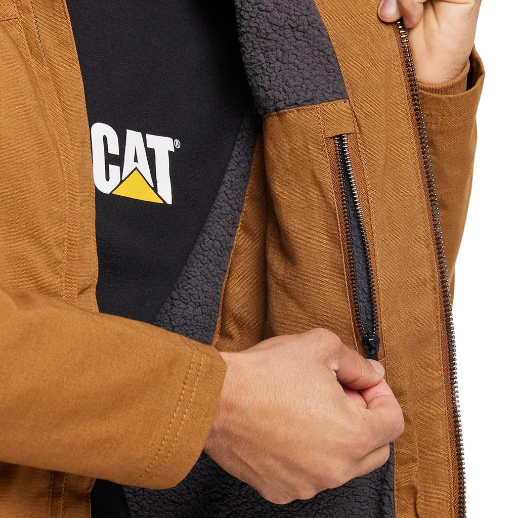 CAT Mens Hooded Sherpa Lined Jacket (1040041.11768) Bronze