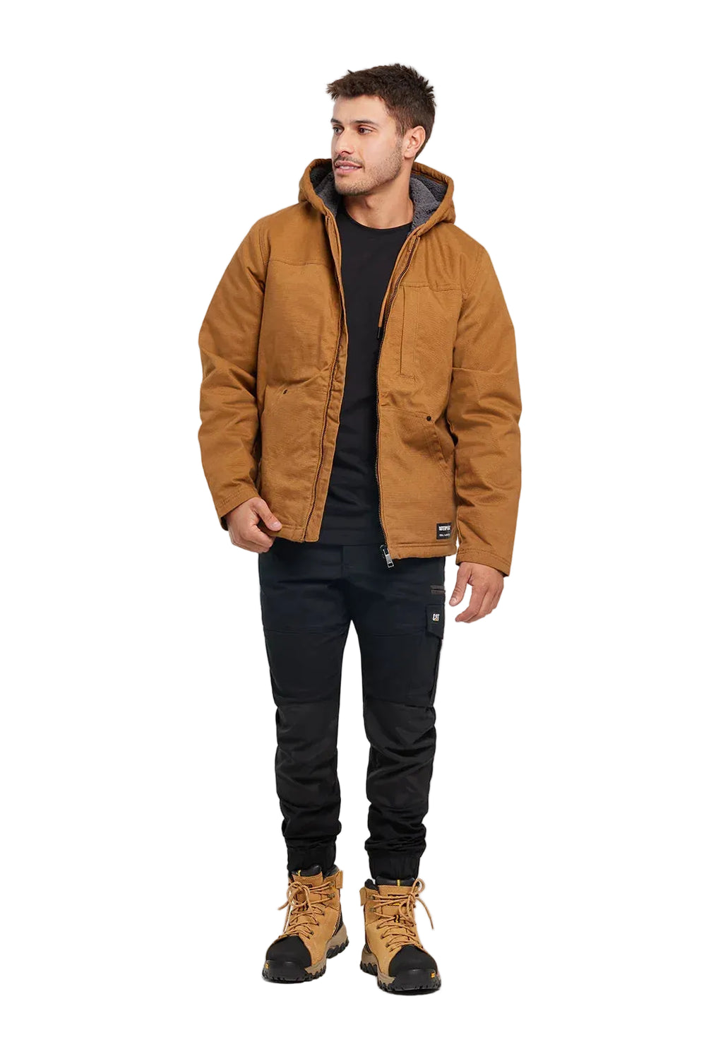 CAT Mens Hooded Sherpa Lined Jacket (1040041.11768) Bronze