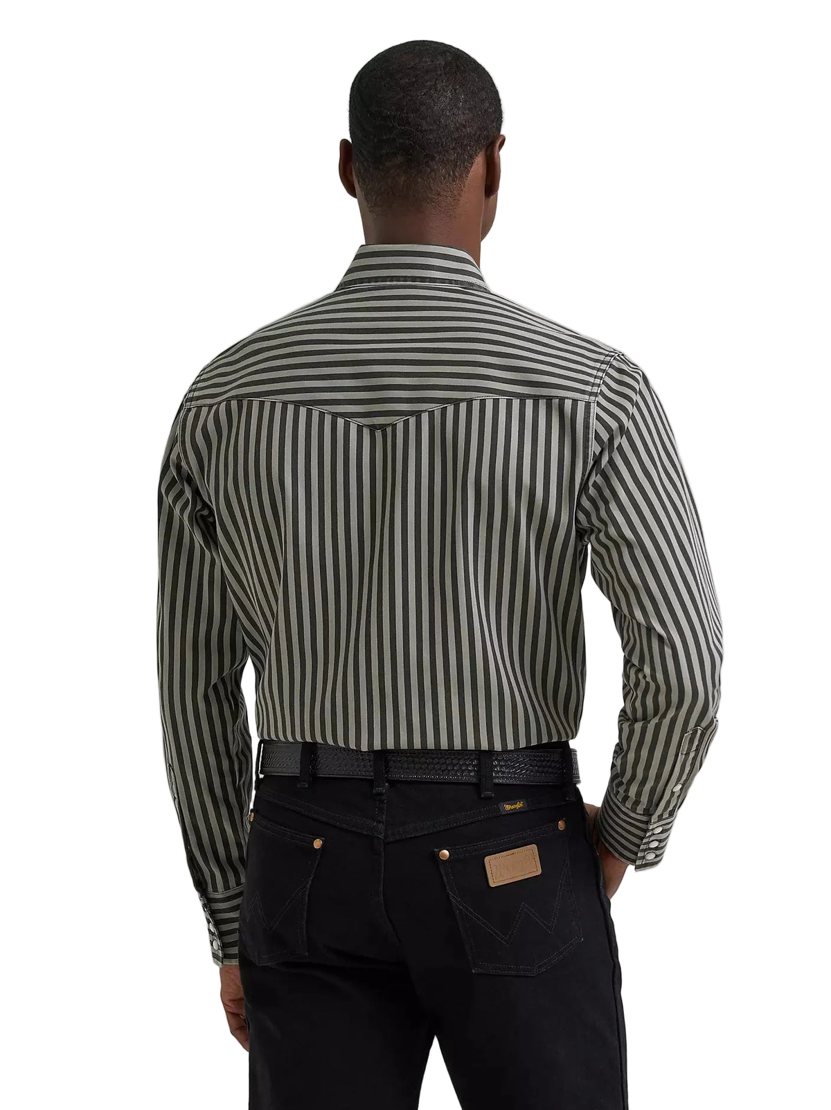 Wrangler Mens Vintage Stripe L/S Western Shirt (112381996) Smoky Stripes