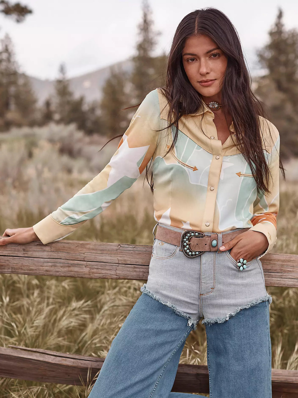 Wrangler x Lainey Wilson Womens Rainbow Lainey L/S Snap Shirt (112382833) Rainbow