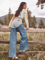 Wrangler x Lainey Wilson Womens Cheeky Wide Leg Pants (112382915) Classic Blue